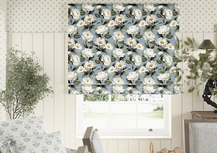 Henley, Henleys Vine Raffs Blue - Roman Blind - Image 3